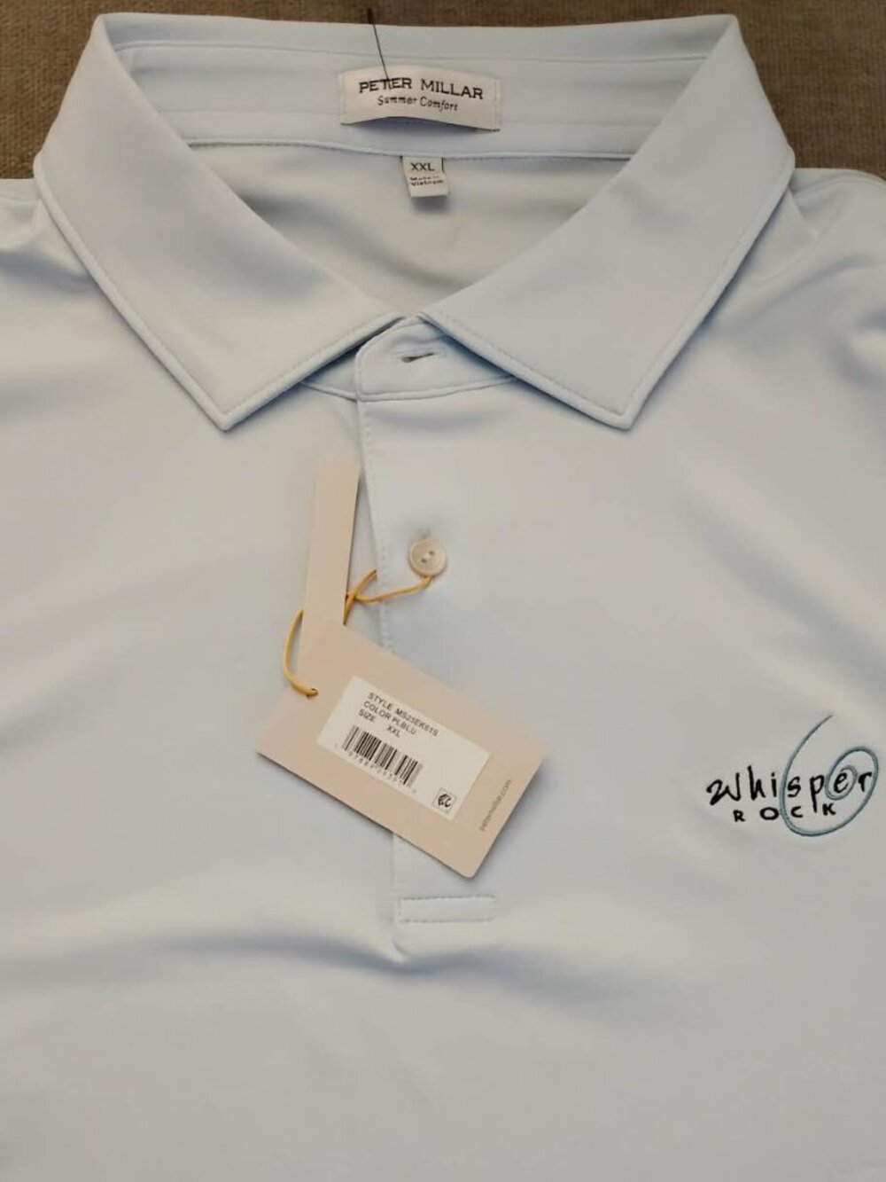 Peter Millar Men's Golf Performance Polo XXL NWT Blue Whisper Rock CC Scottsdale